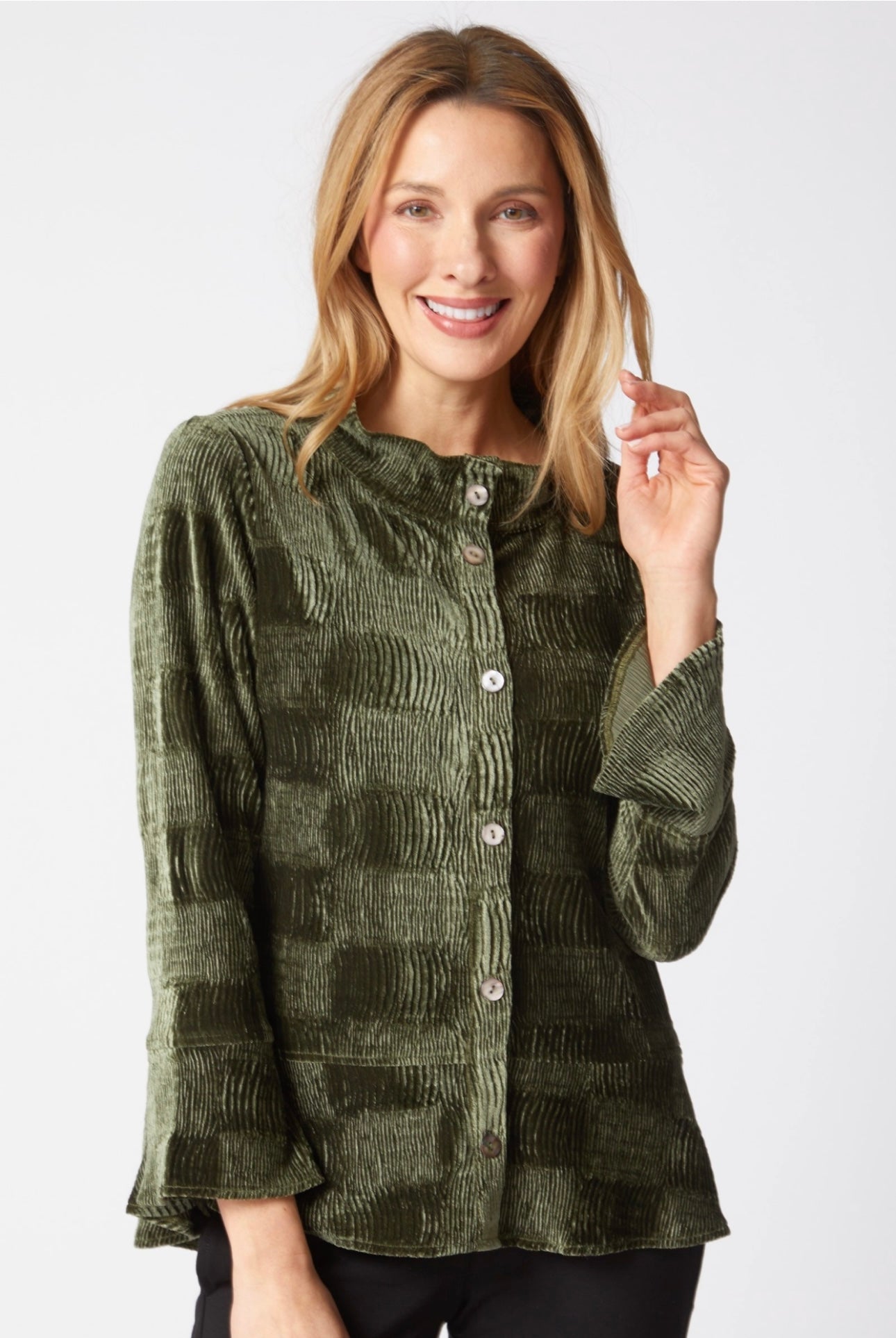 Habitat- Crinkle Velvet Flounce Shirt