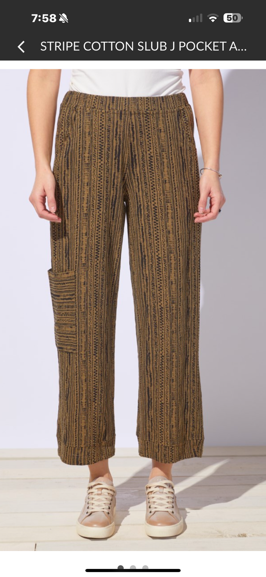 Escape Willow & Black Striped Pull On Pant