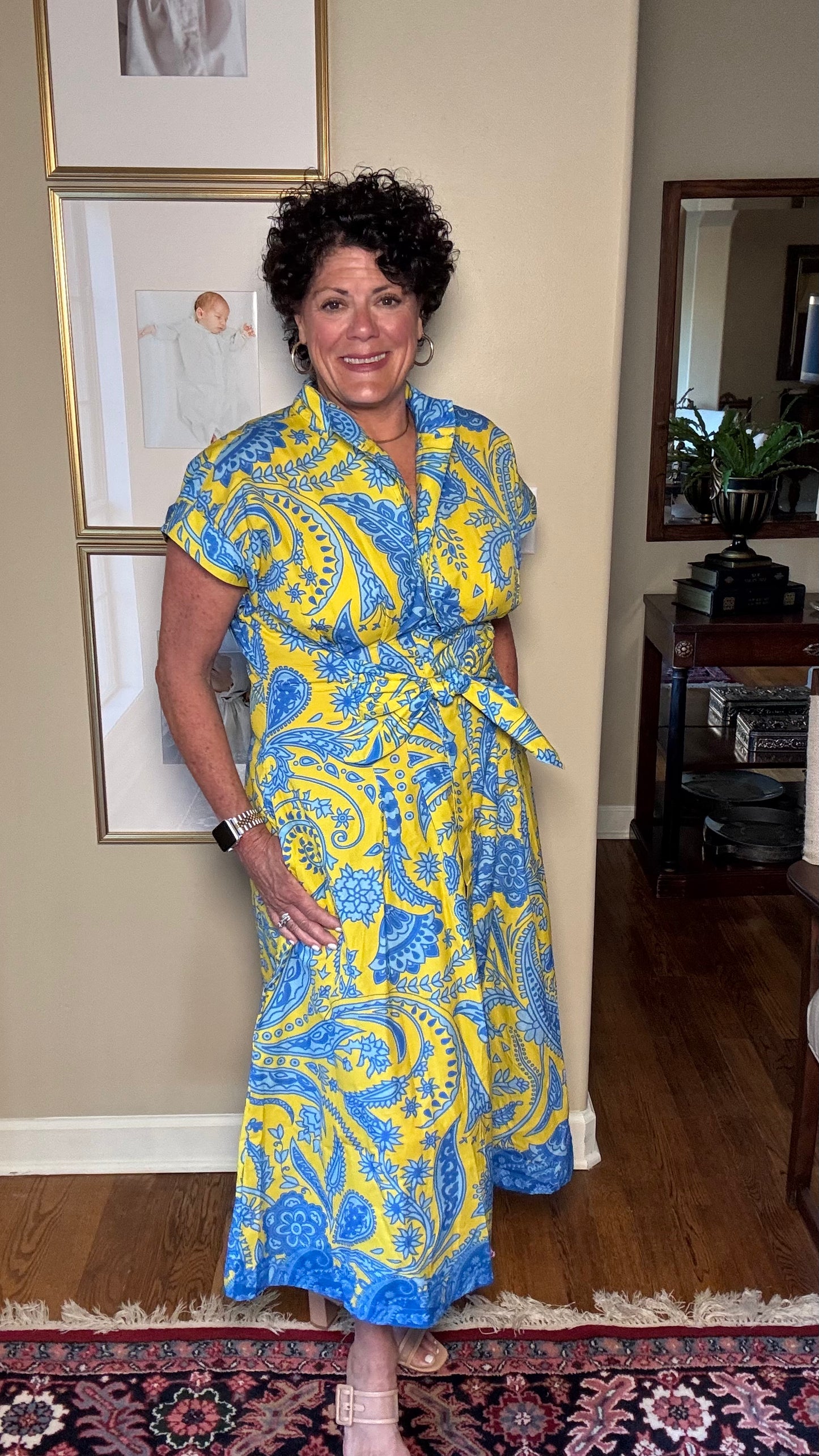 APNY Yellow Multi Long Dress