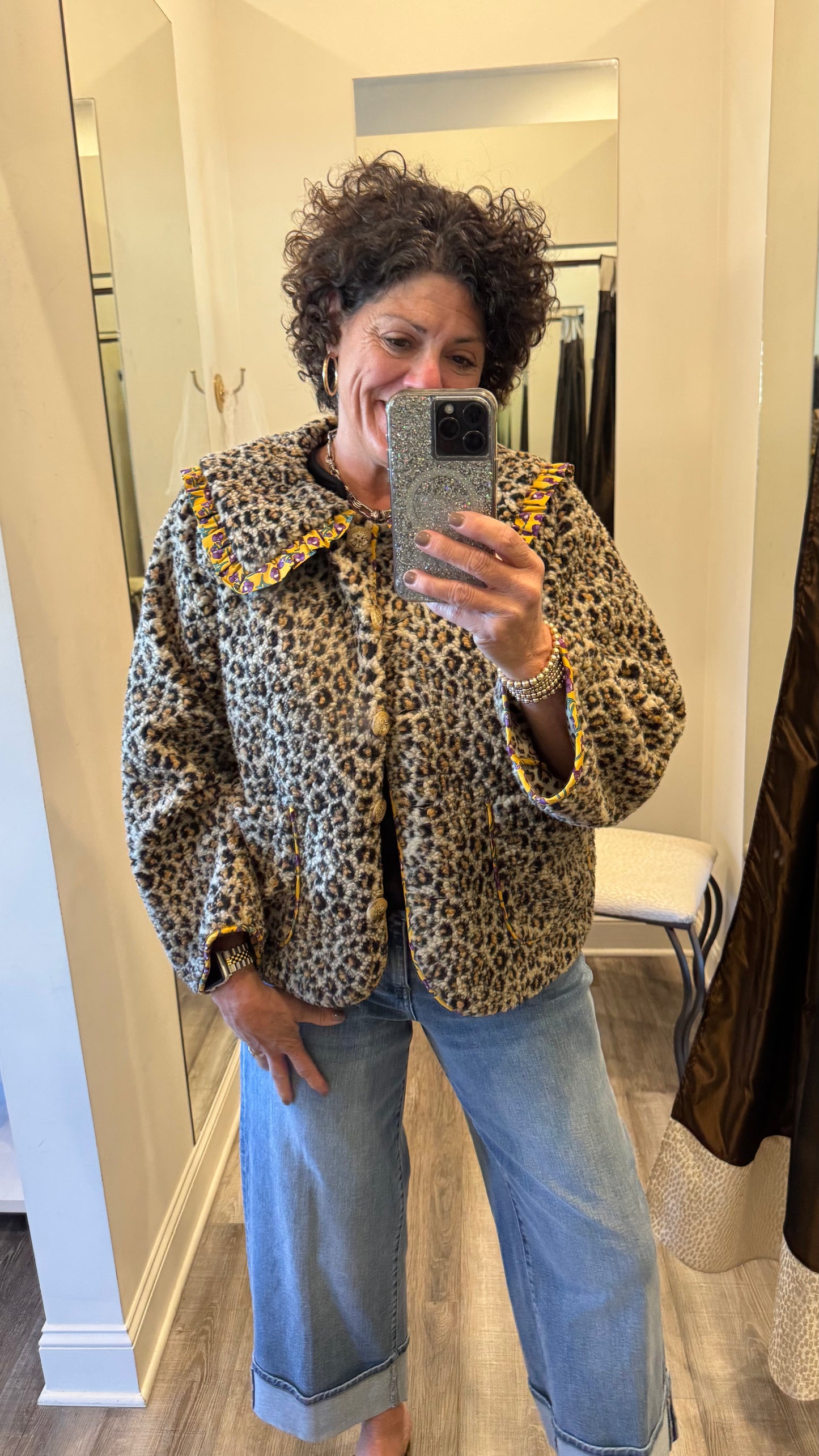 Ivy Jane Leopard Sherpa Jacket
