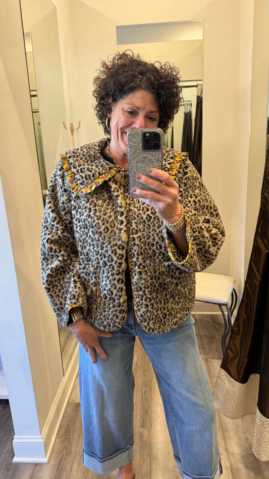 Ivy Jane Leopard Sherpa Jacket
