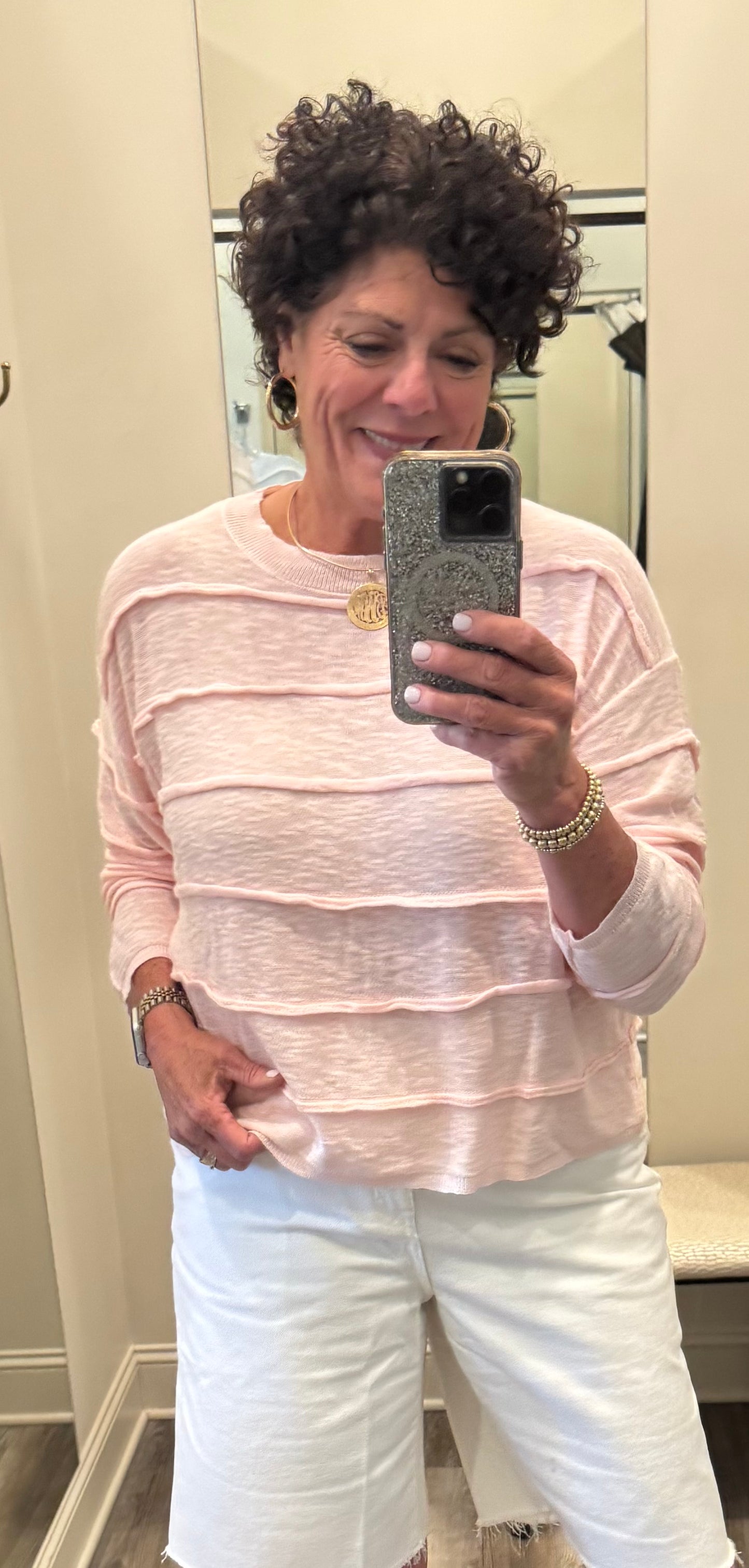 Stichdrop Static Waves Pink Sweater
