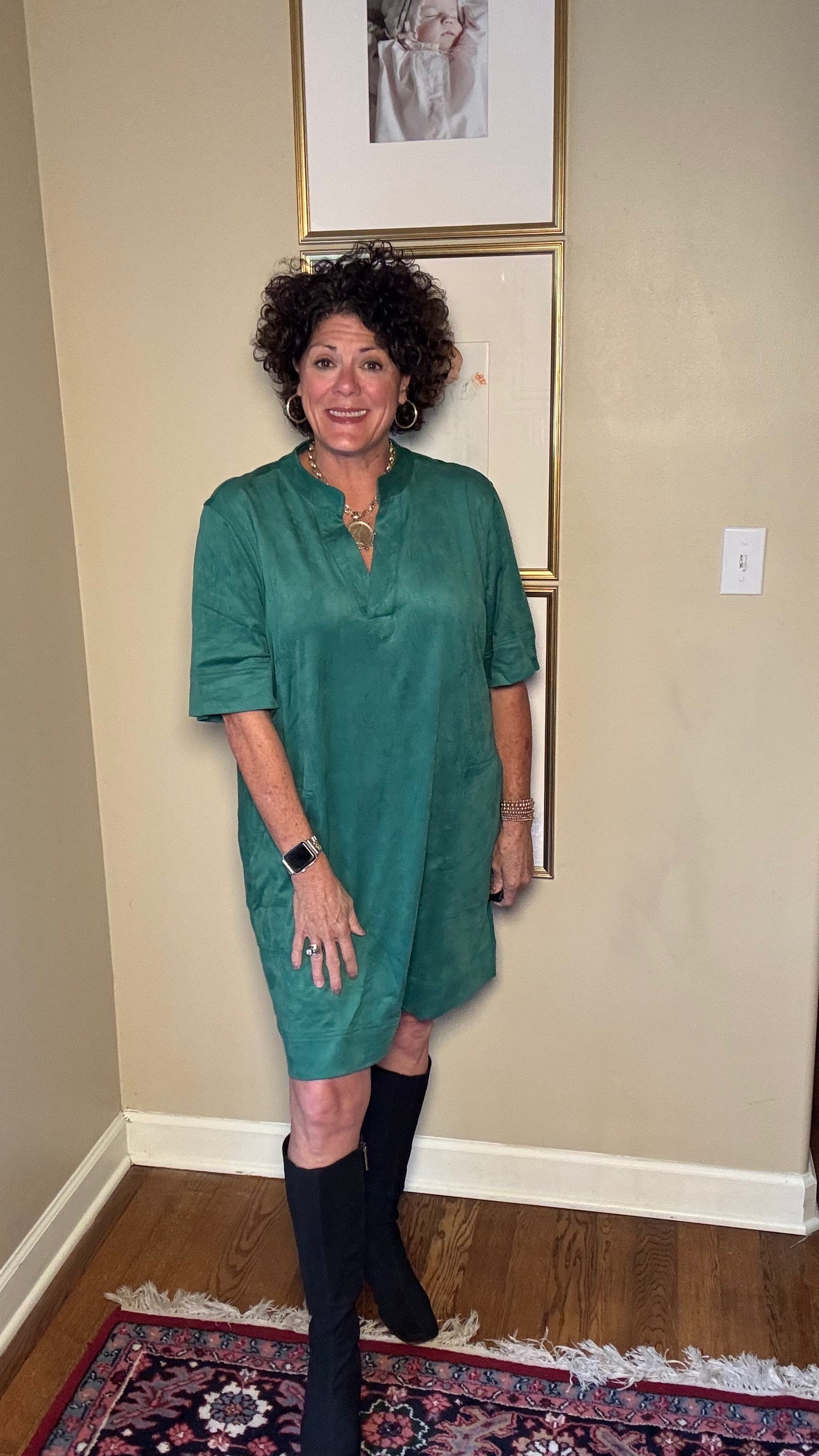 APNY Suede Dress (Emerald Green)