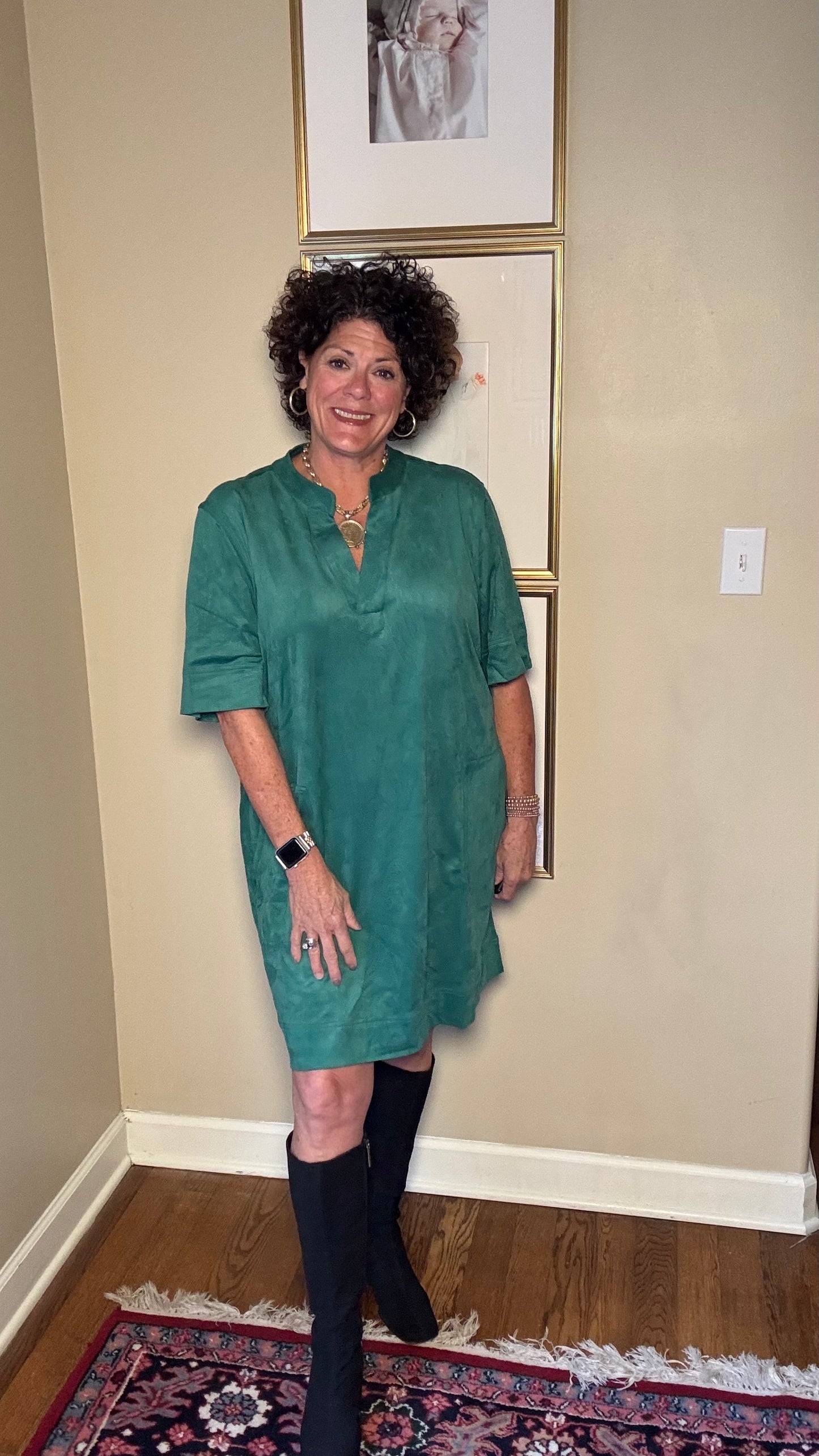 APNY Suede Dress (Emerald Green)