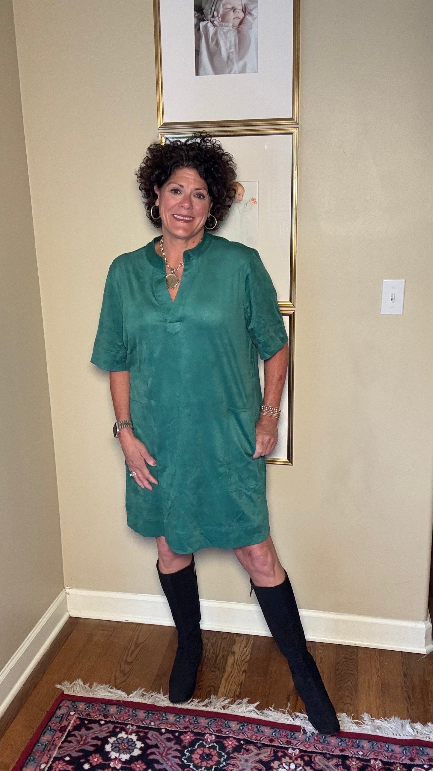 APNY Suede Dress (Emerald Green)