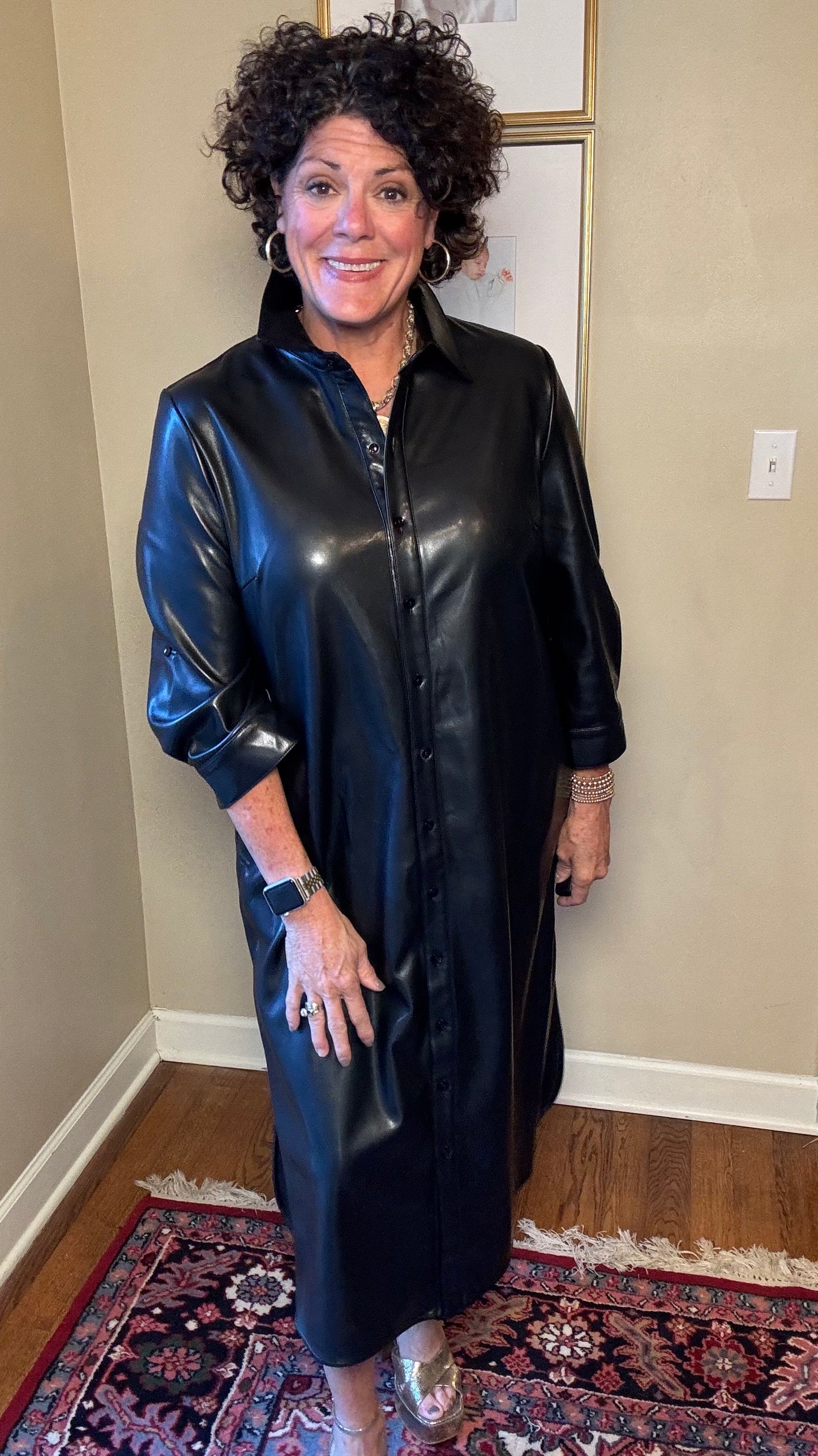 BoHo Chic Black Leather Dress