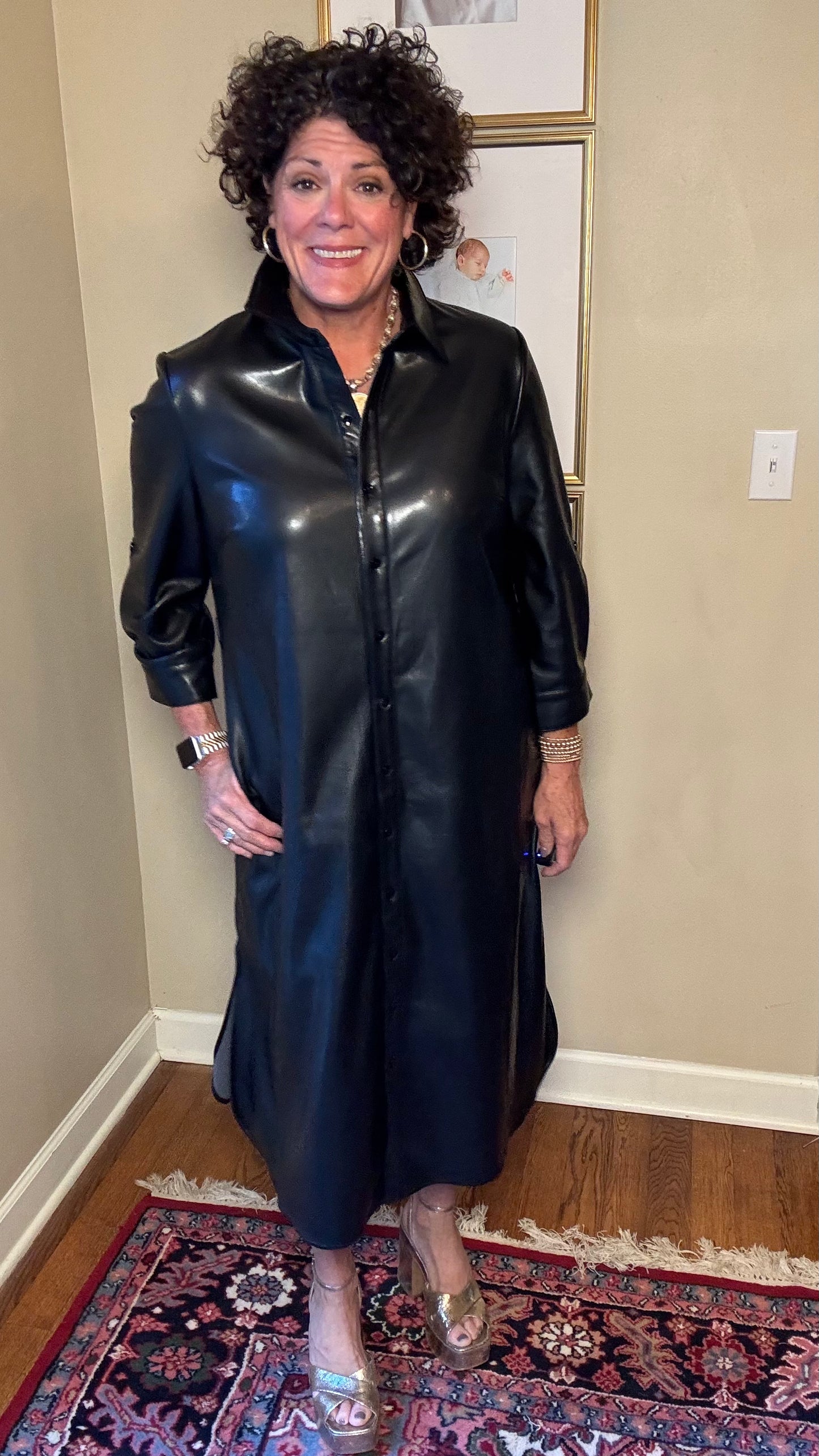 BoHo Chic Black Leather Dress
