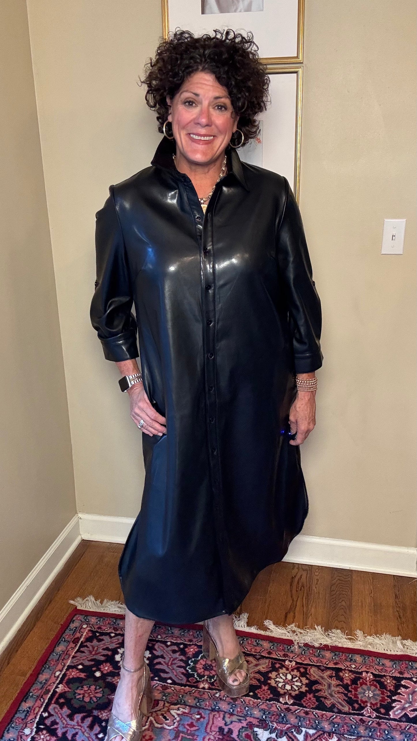 BoHo Chic Black Leather Dress