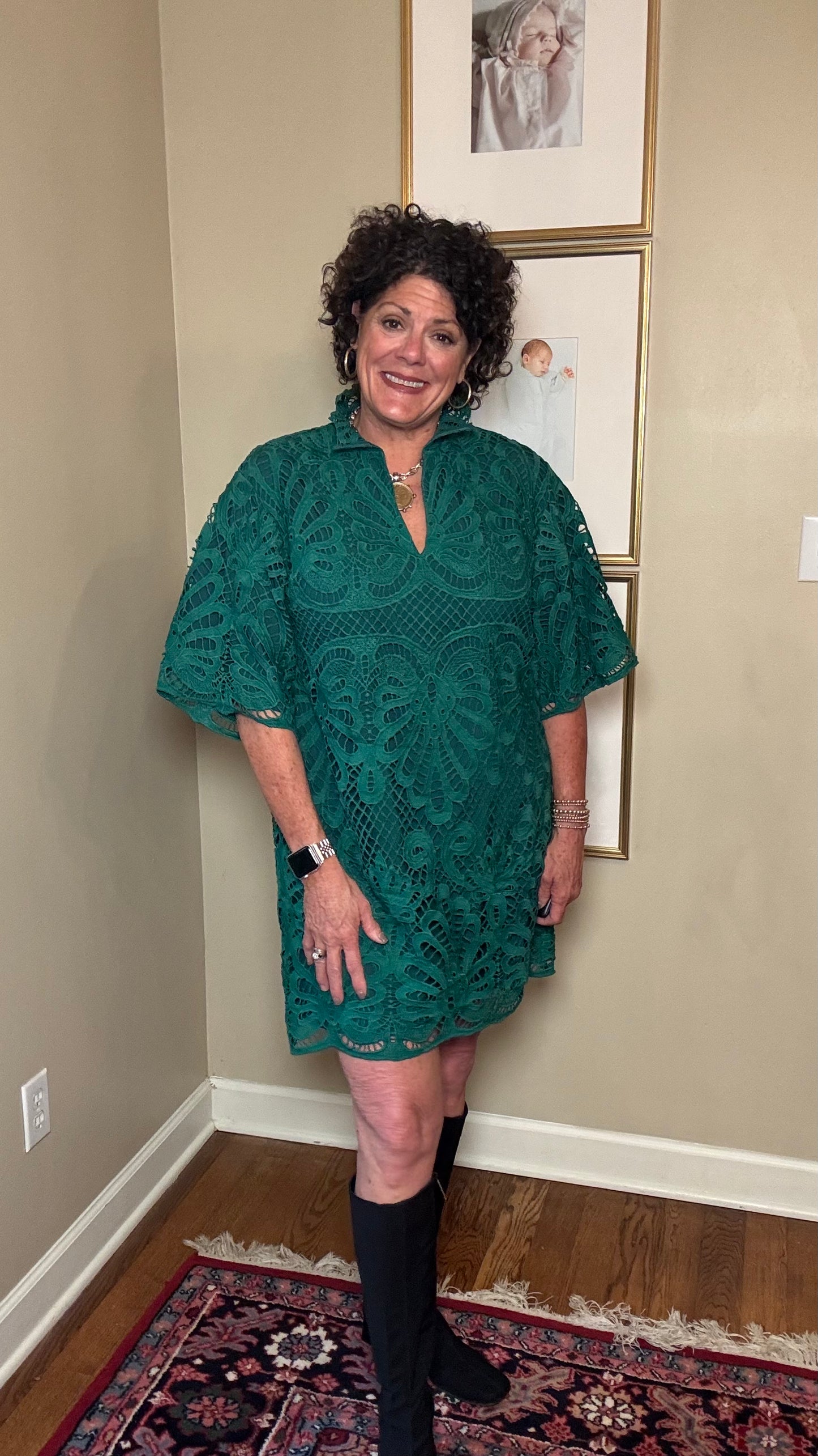 Jade Lace Emerald Green Dress