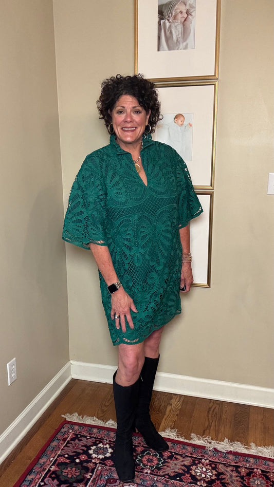Jade Lace Emerald Green Dress