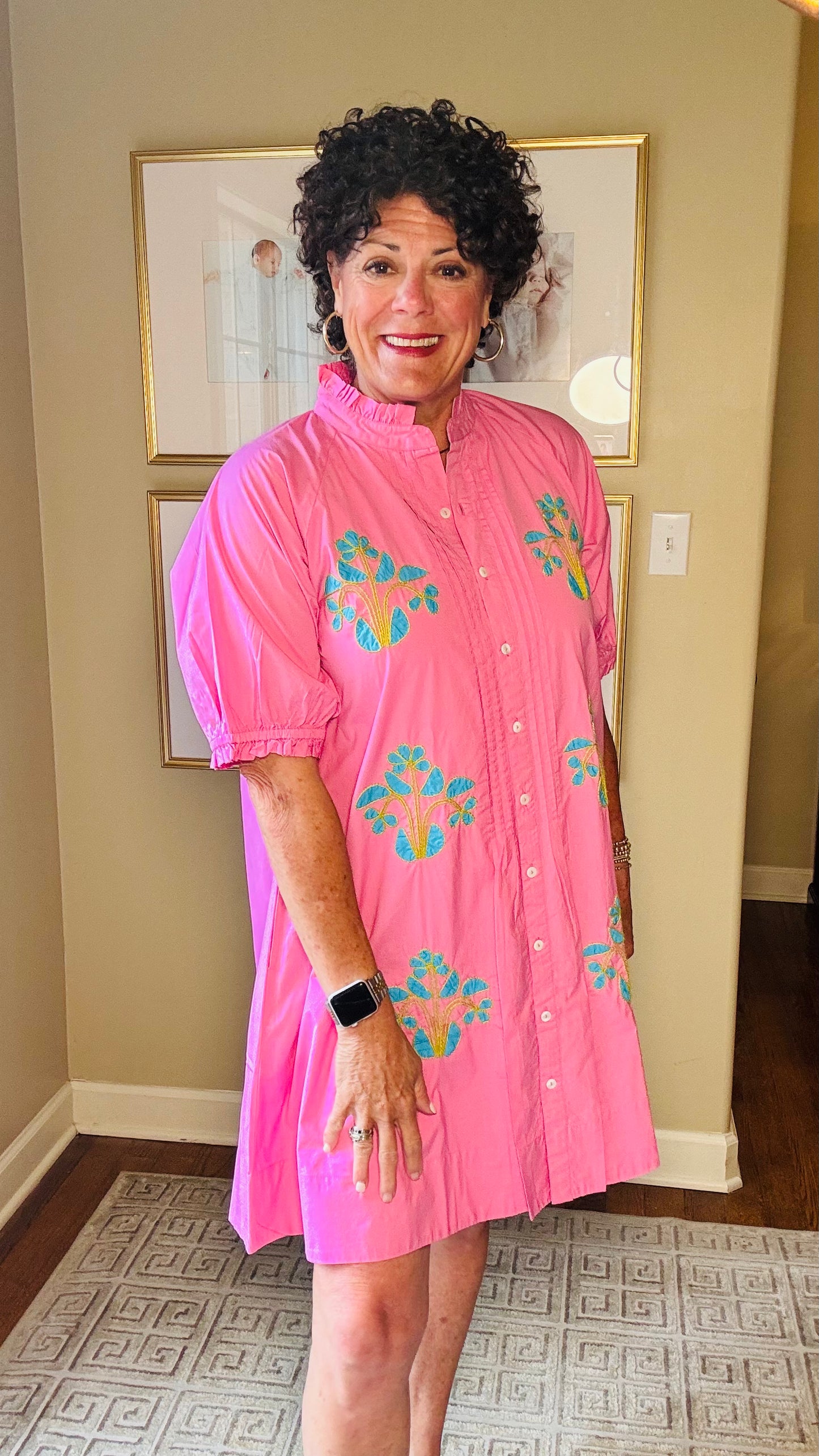 Uncle Frank Blocked Embroidery Dress