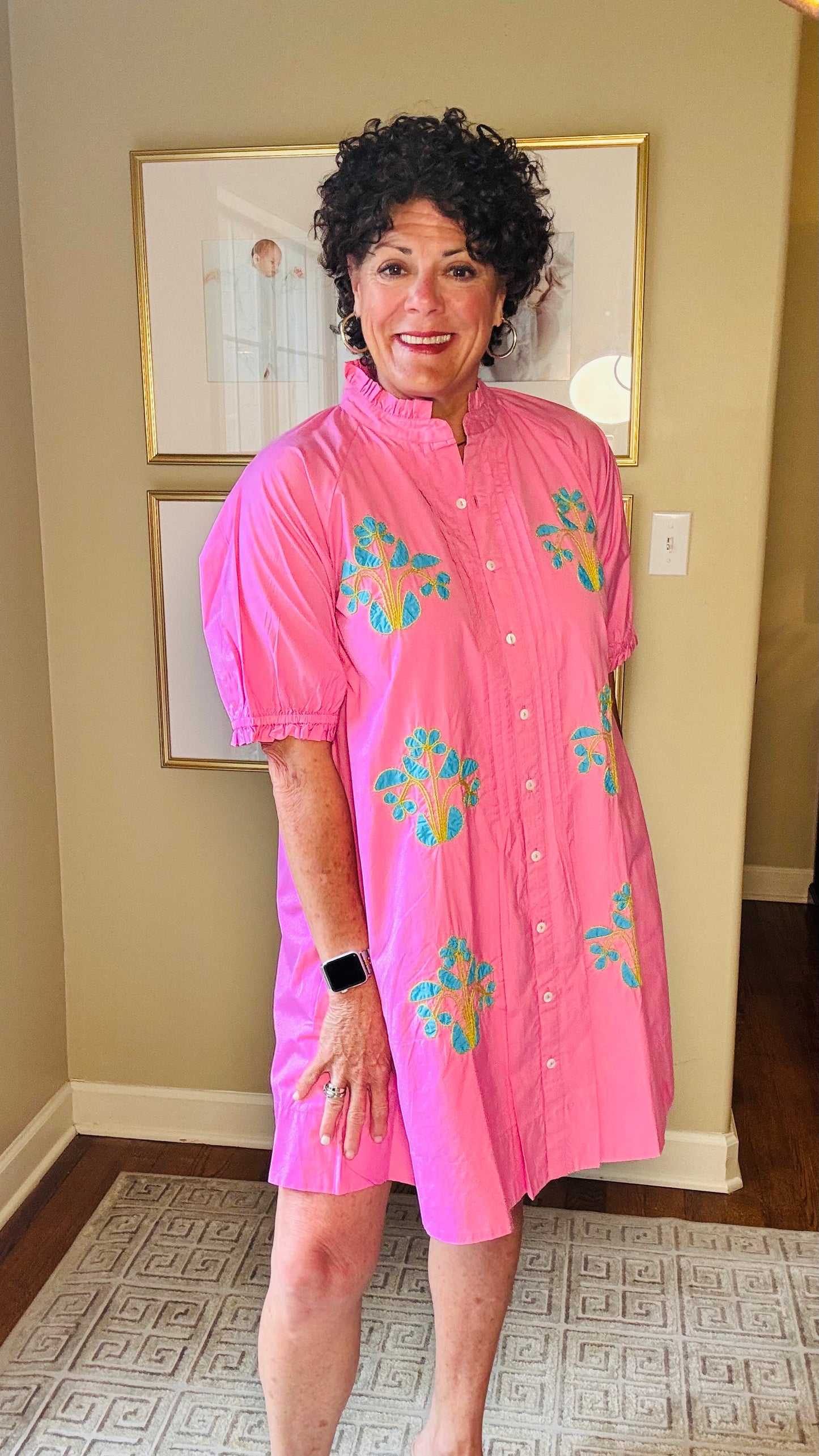 Uncle Frank Blocked Embroidery Dress