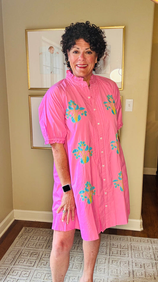 Uncle Frank Blocked Embroidery Dress