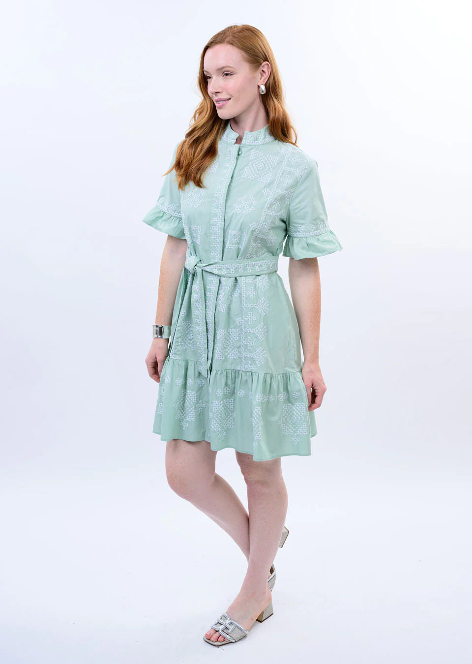 Uncle frank mint cross stitched dress