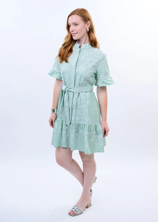 Uncle frank mint cross stitched dress