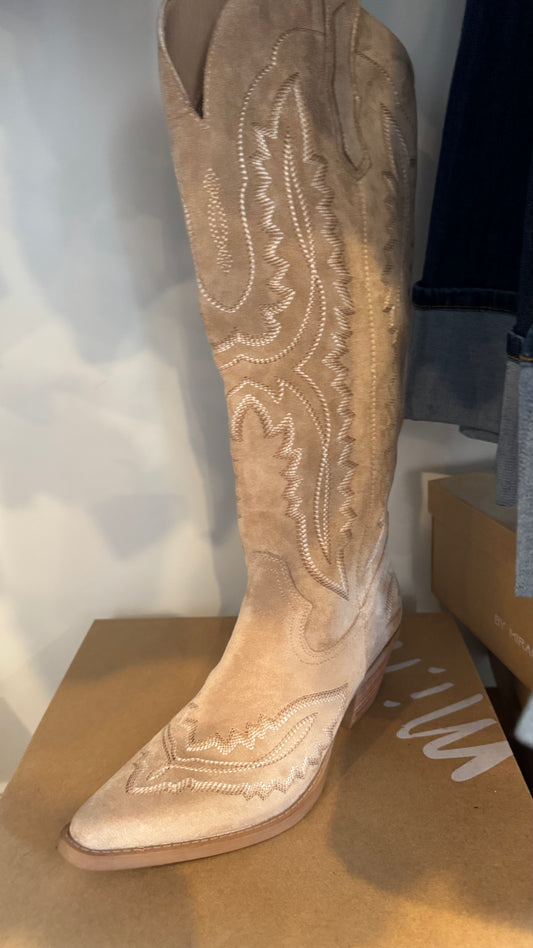 Cream Suede Boot