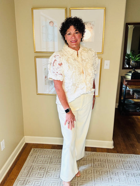 Joy Joy Ivory Soutache Blouse