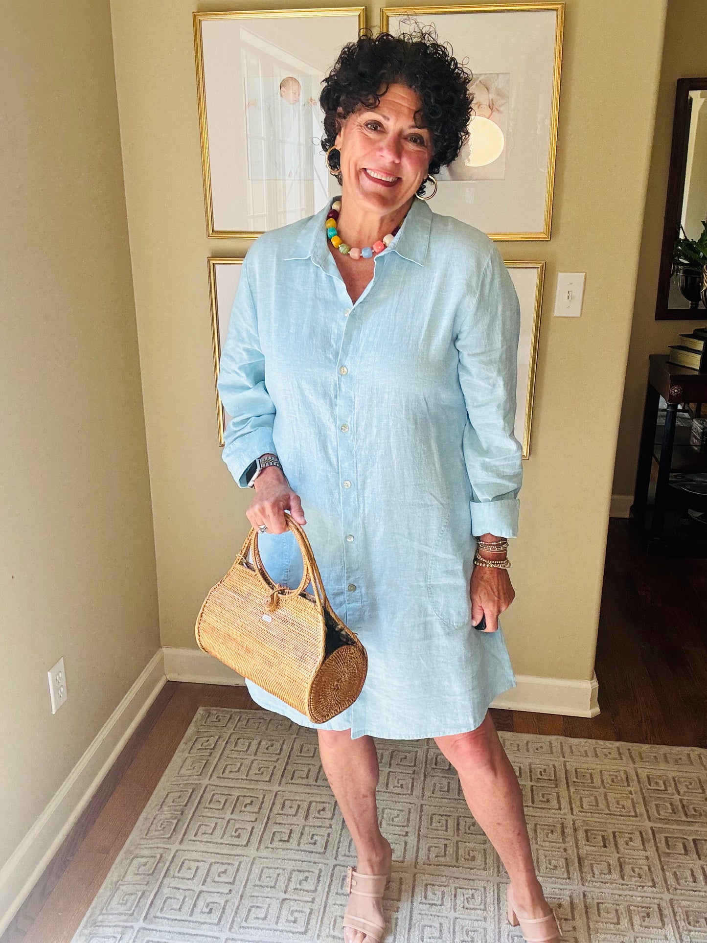 Habitat Linen Shirt Dress (Light Blue)