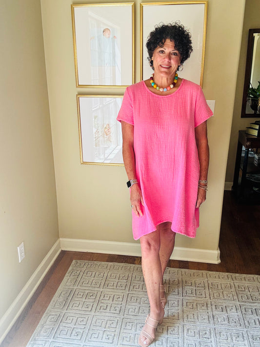 Escape Sunkiss Gauze Passport Dress (Pink)