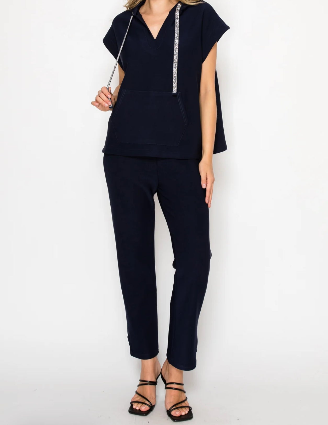 Joh Navy Pancho Top with Sparkles