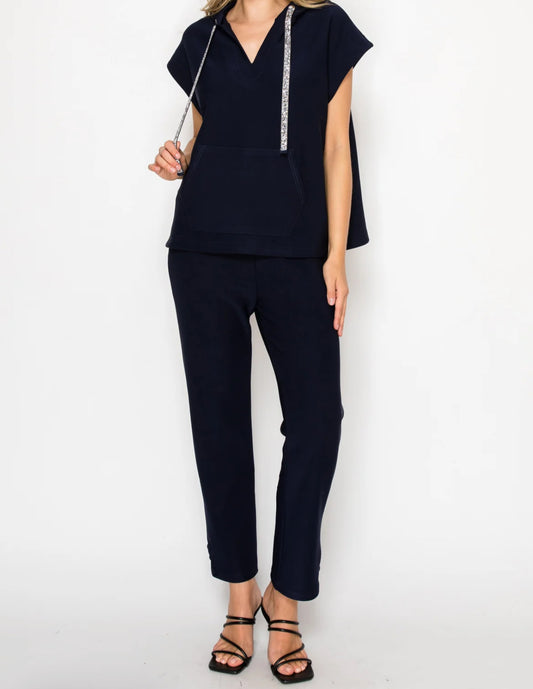 Joh Navy Pancho Top with Sparkles