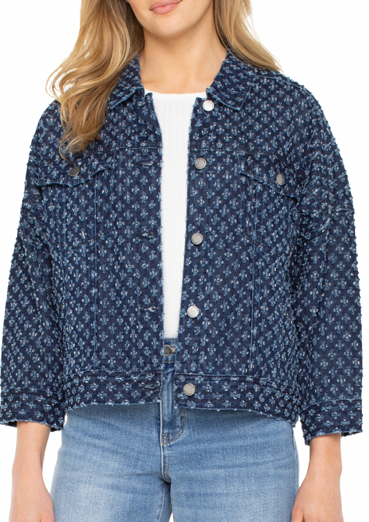 Liverpool Cropped Denim Jacket (Laser Pinhole)