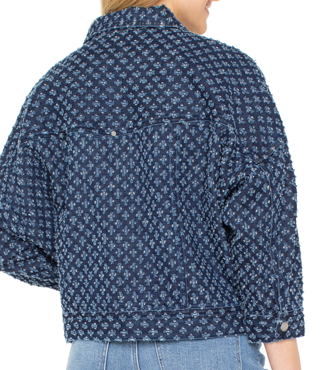 Liverpool Cropped Denim Jacket (Laser Pinhole)