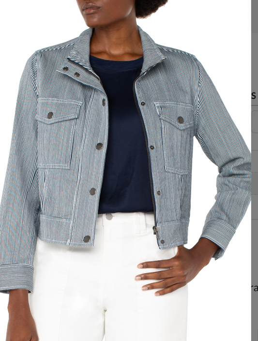 Liverpool Navy/White Striped Jacket