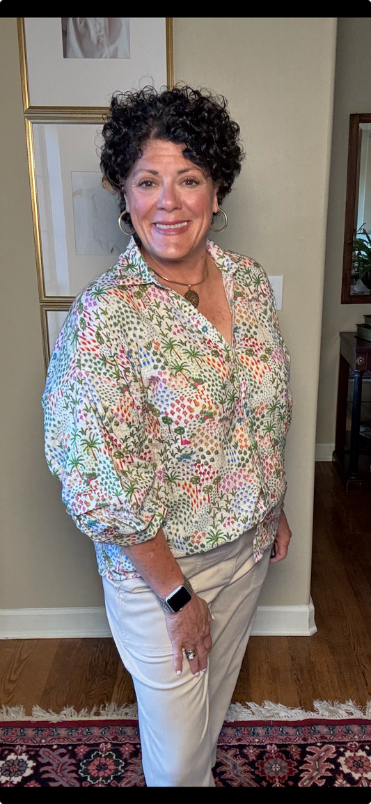 APNY Sage Green Multi Top