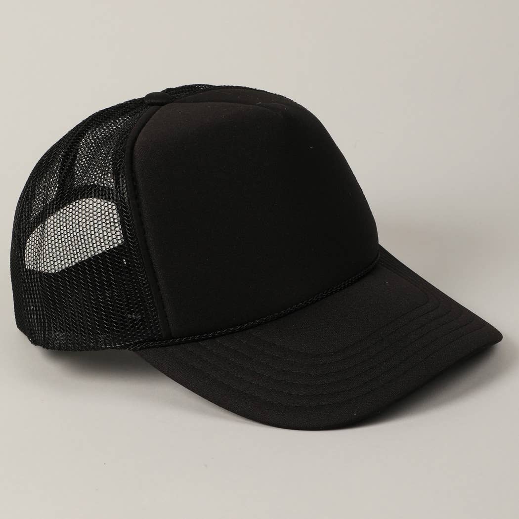 Solid Color OTTO 5-Panel Foam Mesh Back Trucker Hat: 015-TAN / ONE SIZE