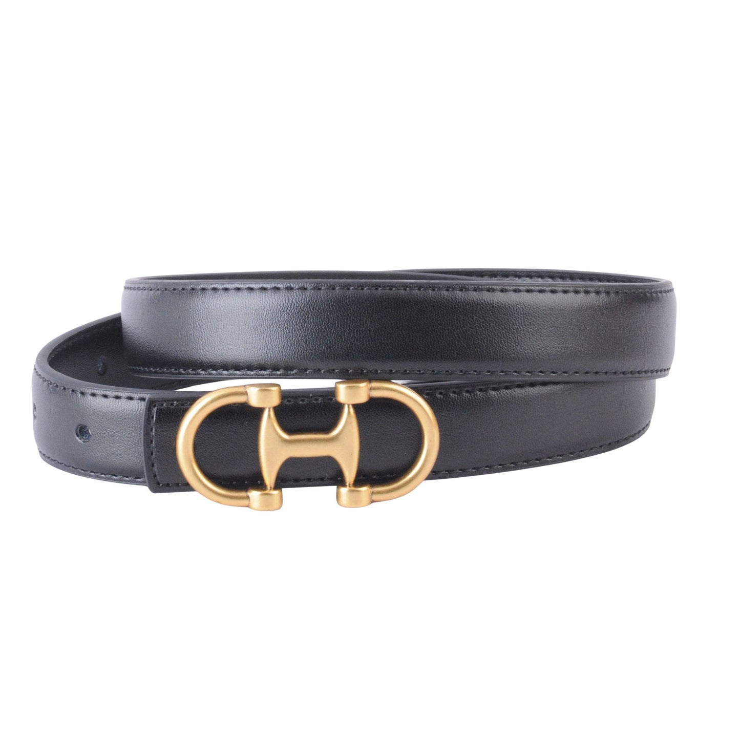 Horsebit Buckle Equestrian Stitched Suede/Napa Leather Belt: Leopard / Extra large (XL)