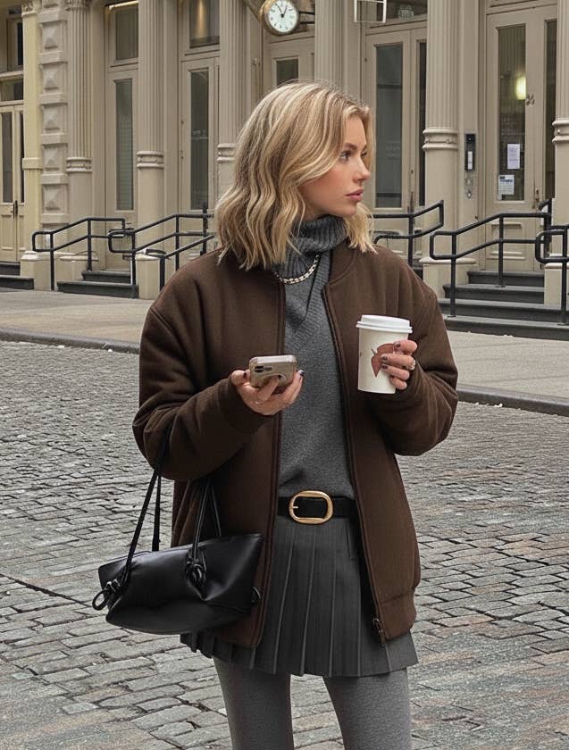 Suede Belt with Organic Shape Buckle | Everyday accessory: Chocolate / Medium