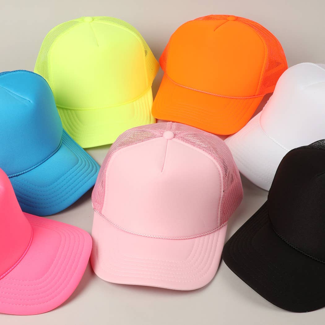 Solid Color OTTO 5-Panel Foam Mesh Back Trucker Hat: 015-TAN / ONE SIZE