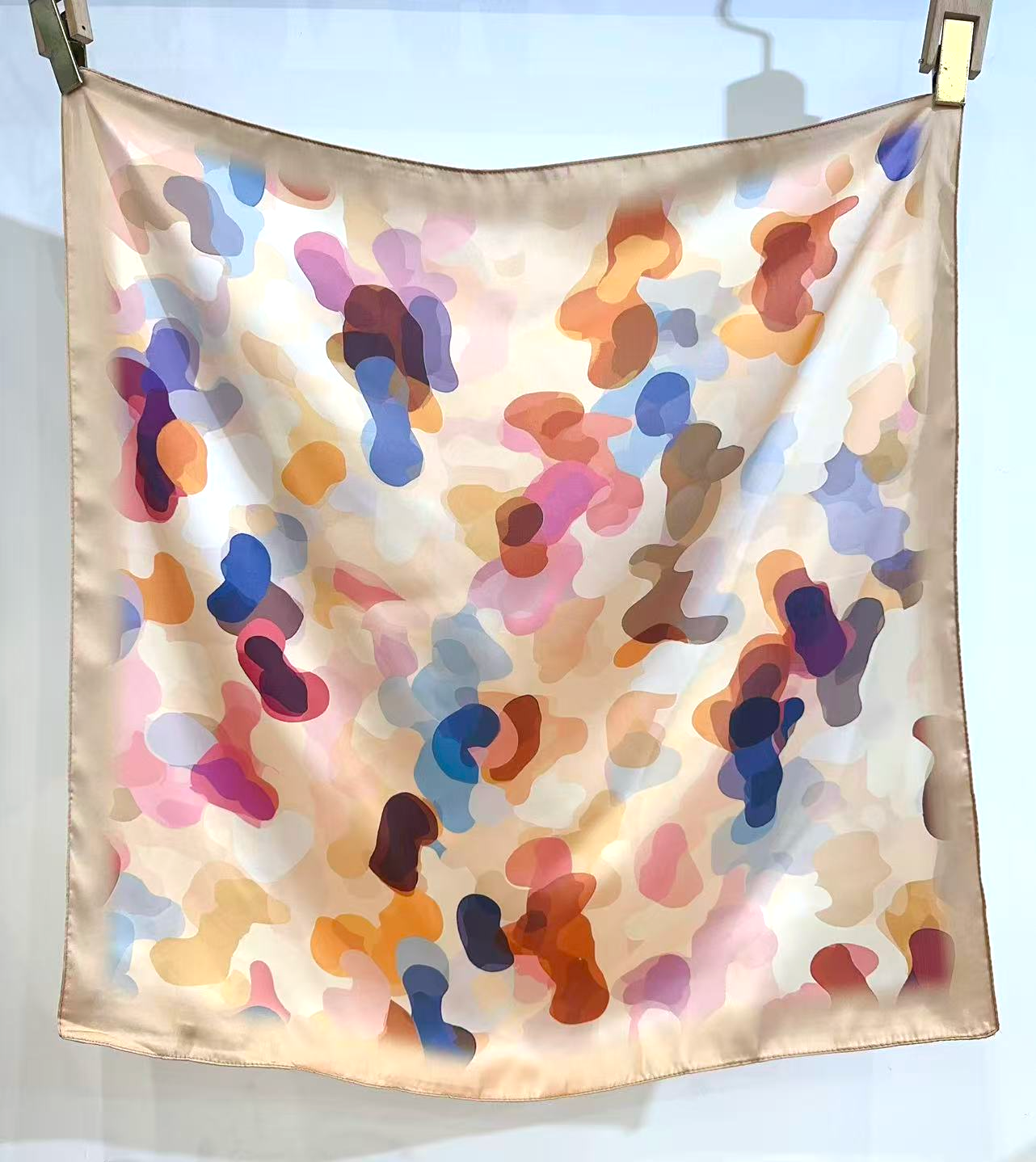 S26050 Mirage Satin-Like Polyester Square Scarf: 02 Yellow