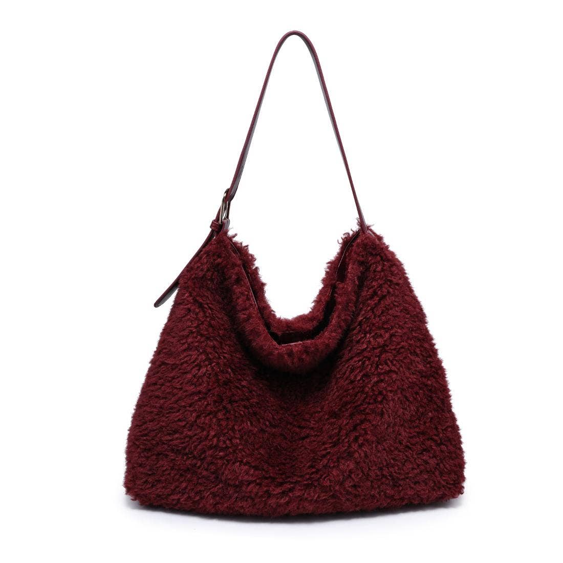 Neve Sherpa Tote: Burgundy