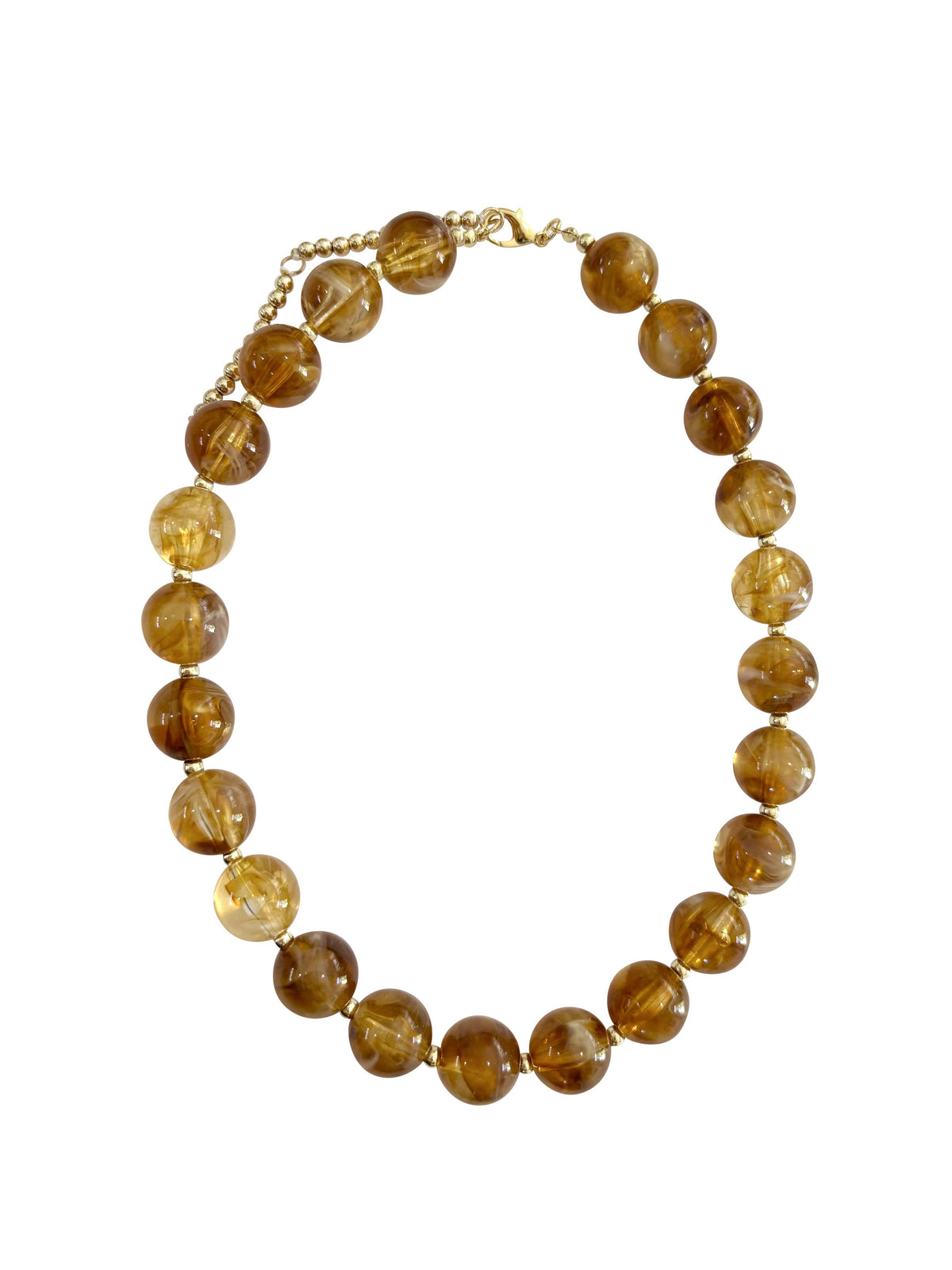 Avery Chunky Beaded Necklace- Amber