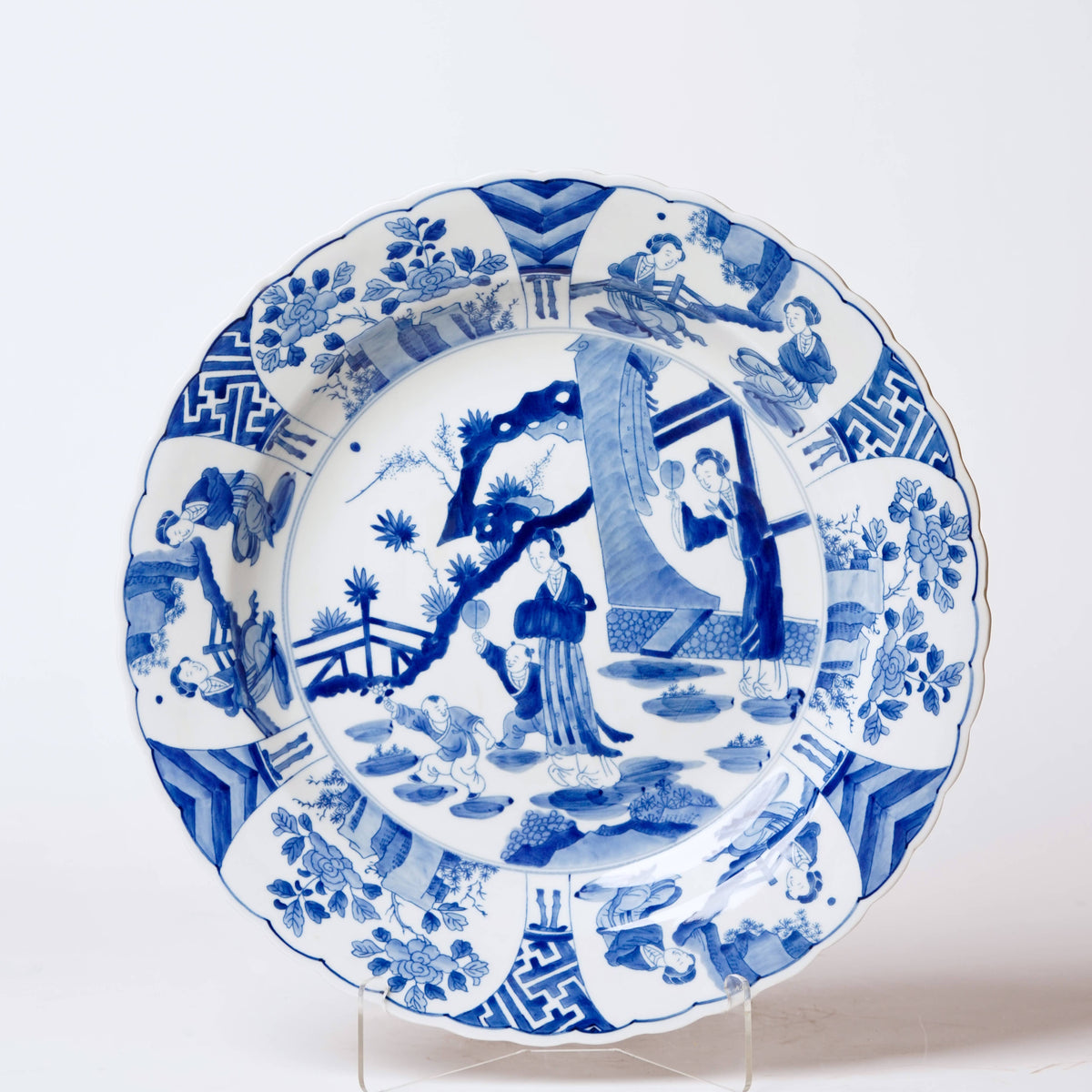 Blue and White Porcelain Aristocratic Ladies Platter