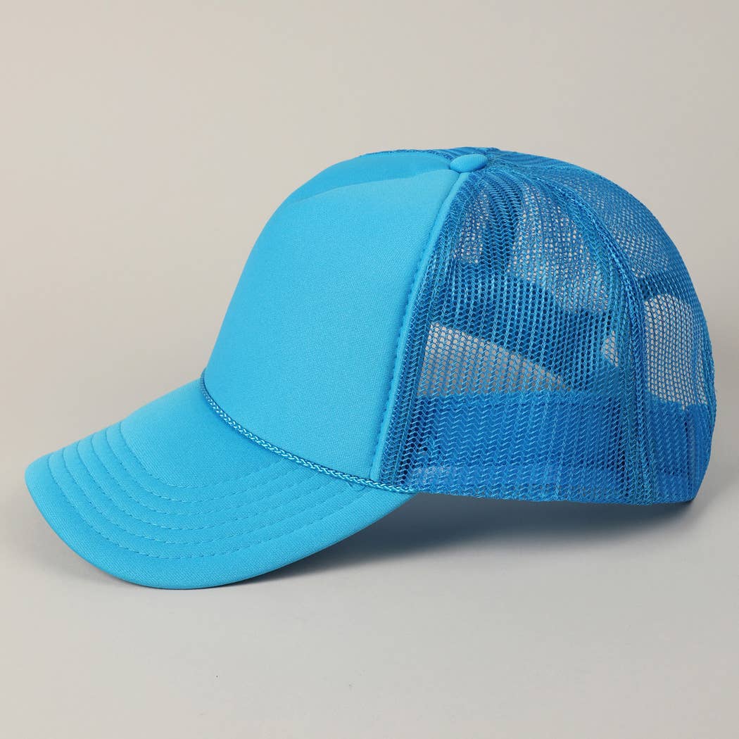 Solid Color OTTO 5-Panel Foam Mesh Back Trucker Hat: 015-TAN / ONE SIZE