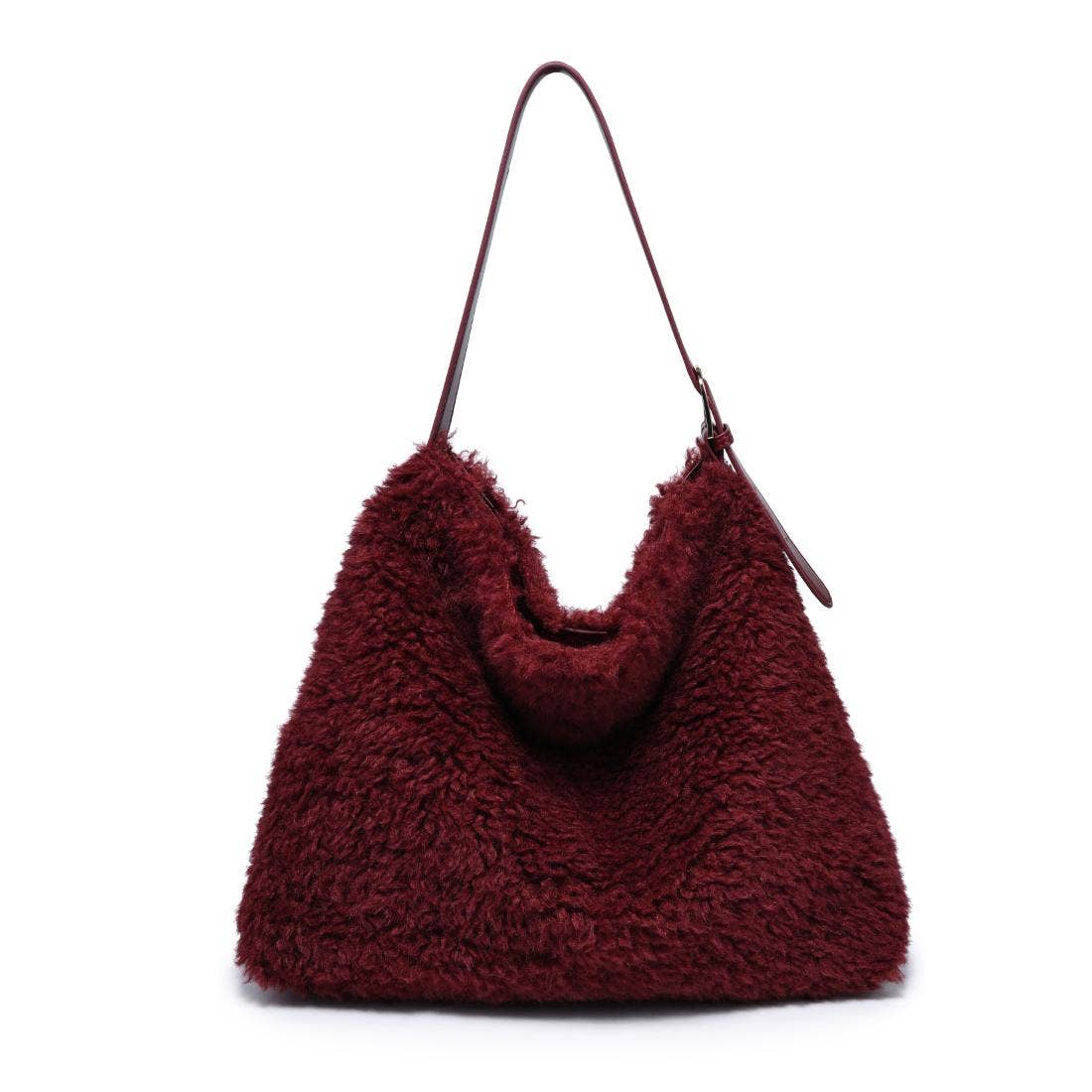 Neve Sherpa Tote: Burgundy
