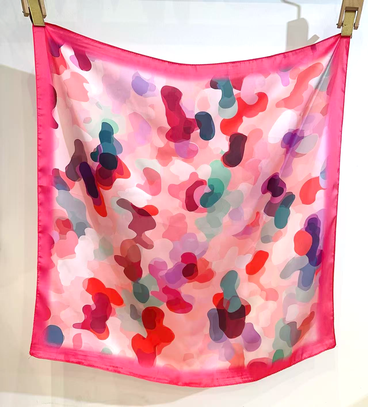 S26050 Mirage Satin-Like Polyester Square Scarf: 02 Yellow
