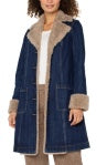 Liverpool Sherpa Trimmed Long  Denin Jacket