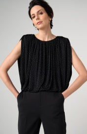 Liverpool slvless draped knit top (Blck)