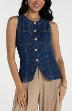 Liverpool Demin Sleeveless Vest